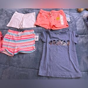NWT - Girls assorted brand summer shorts and top (size 5 - 6x)